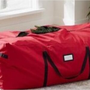 Red Duffel Bag with Black Handles